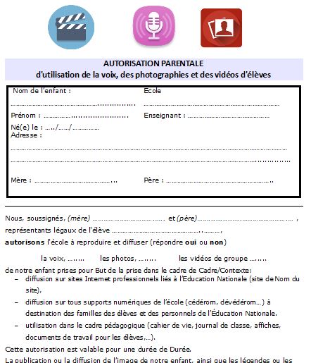 ecrire une autorisation parentale