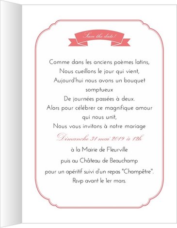 ecrire une carte de mariage