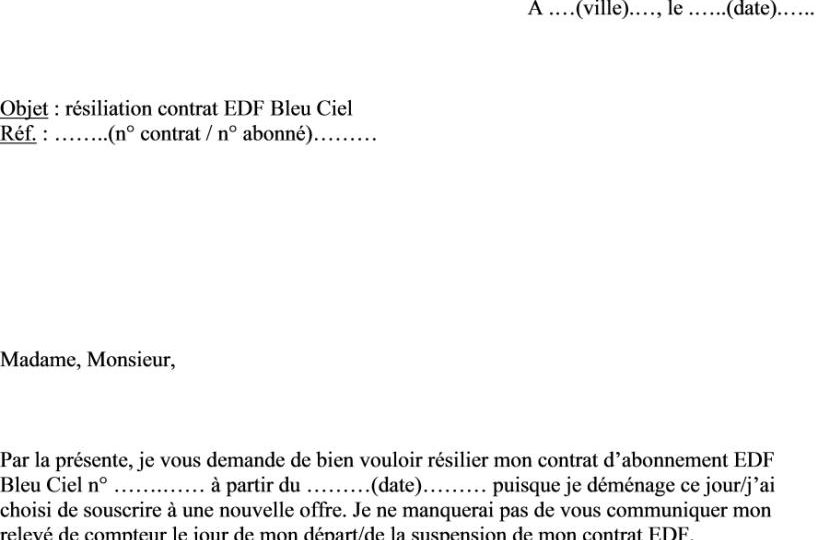 edf resilier abonnement