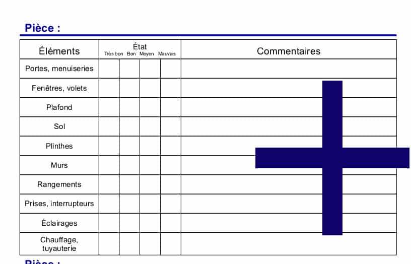 etat des lieu modele