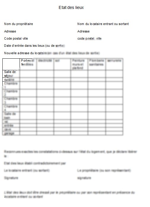 etat des lieus