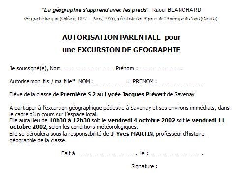 exemplaire autorisation parentale