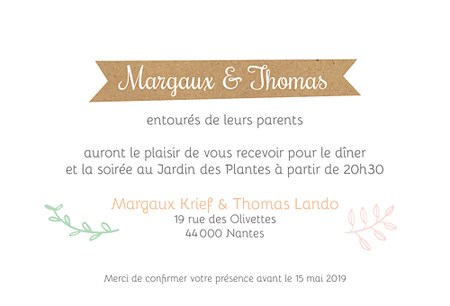 exemplaire de carte d invitation de mariage