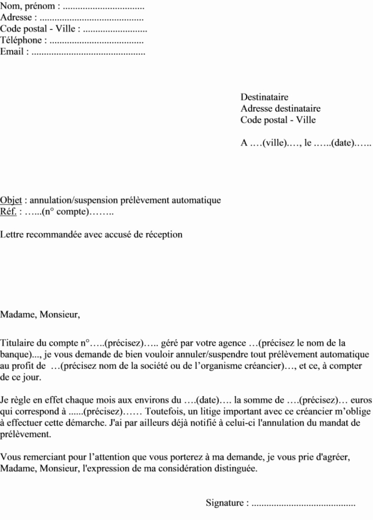 exemplaire de procuration bancaire