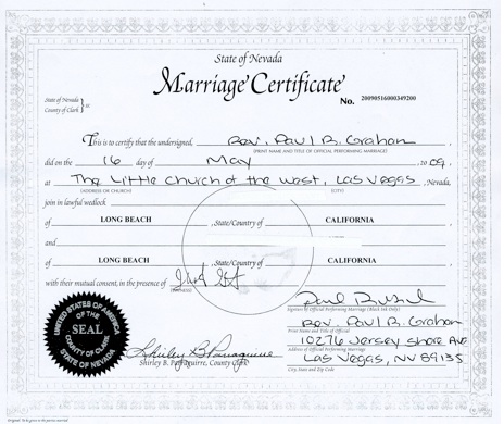 exemple certificat de mariage