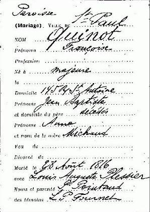 exemple certificat de mariage