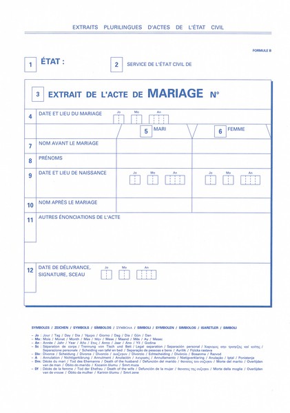 exemple certificat de mariage