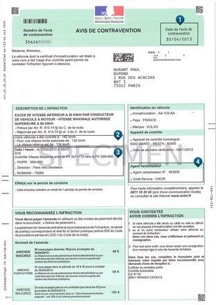 exemple contravention