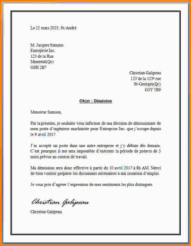 exemple courrier type