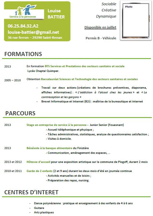 exemple cv pour emploi saisonnier