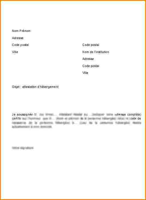 exemple d'attestation