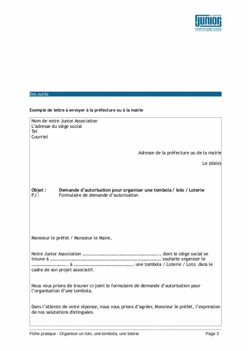 exemple d'une lettre d'autorisation