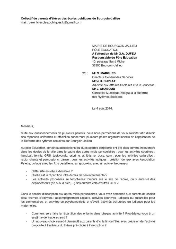 exemple d une lettre d information