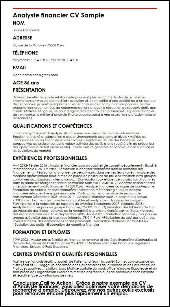 exemple de cv d un banquier