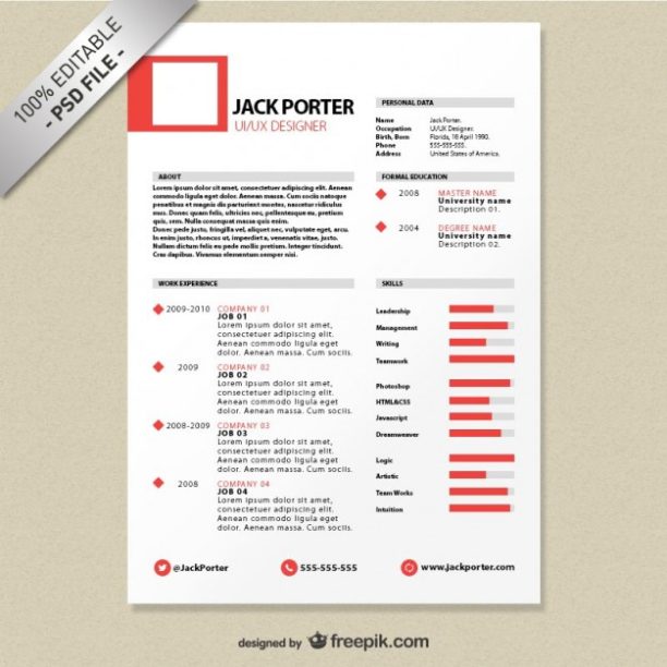 exemple de cv gratuit a telecharger word