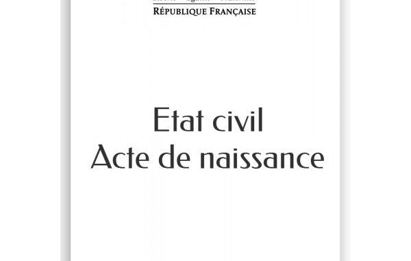 exemple de demande d'acte de naissance