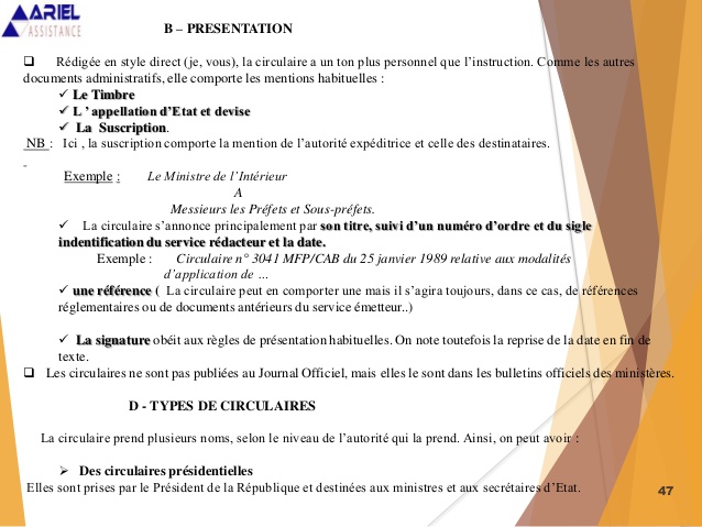 exemple de document administratif