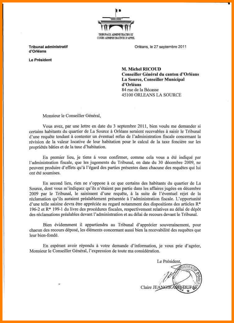 exemple de fin de lettre administrative