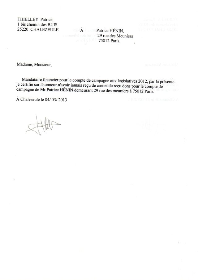 exemple de lettre attestation