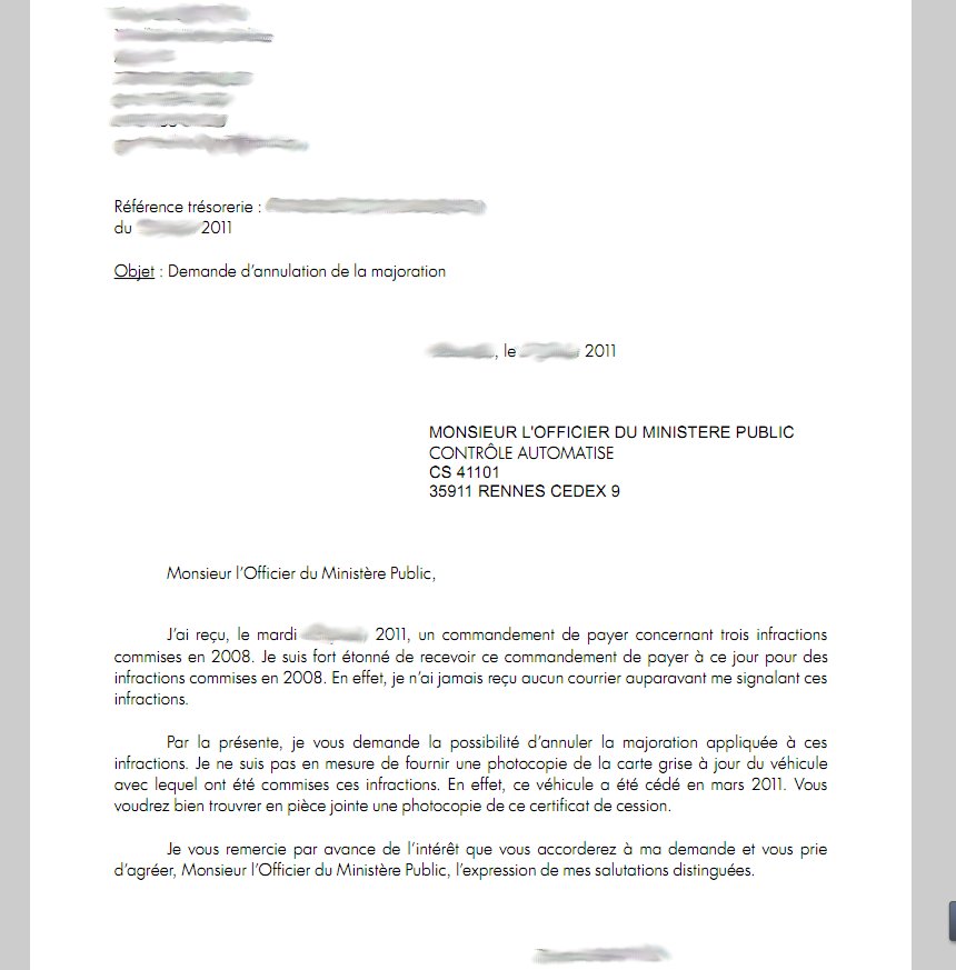 exemple de lettre de contestation de paiement