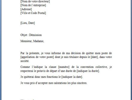 exemple de lettre de convention