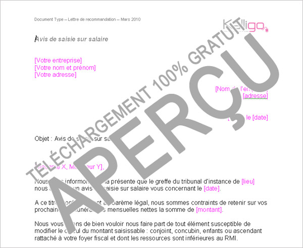 exemple de lettre de demande d'avance sur salaire