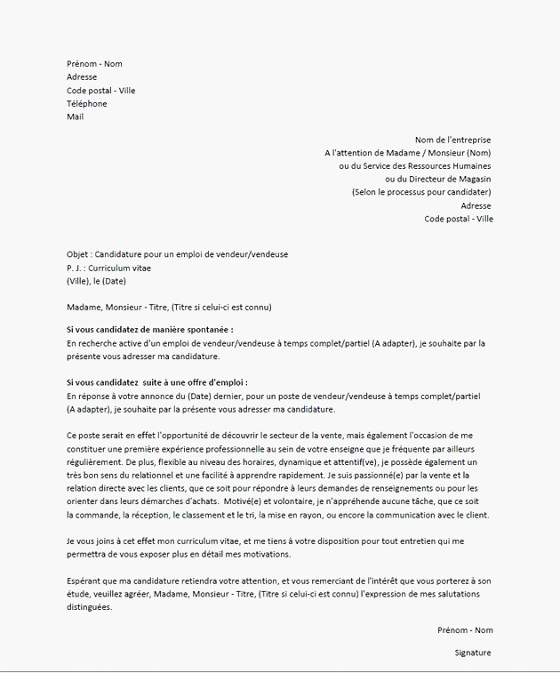 exemple de lettre de demande de travail