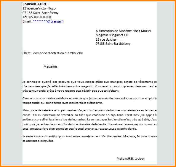 exemple de lettre de motivation gratuite