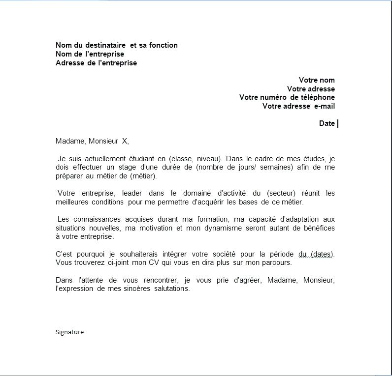 exemple de lettre de motivation pdf