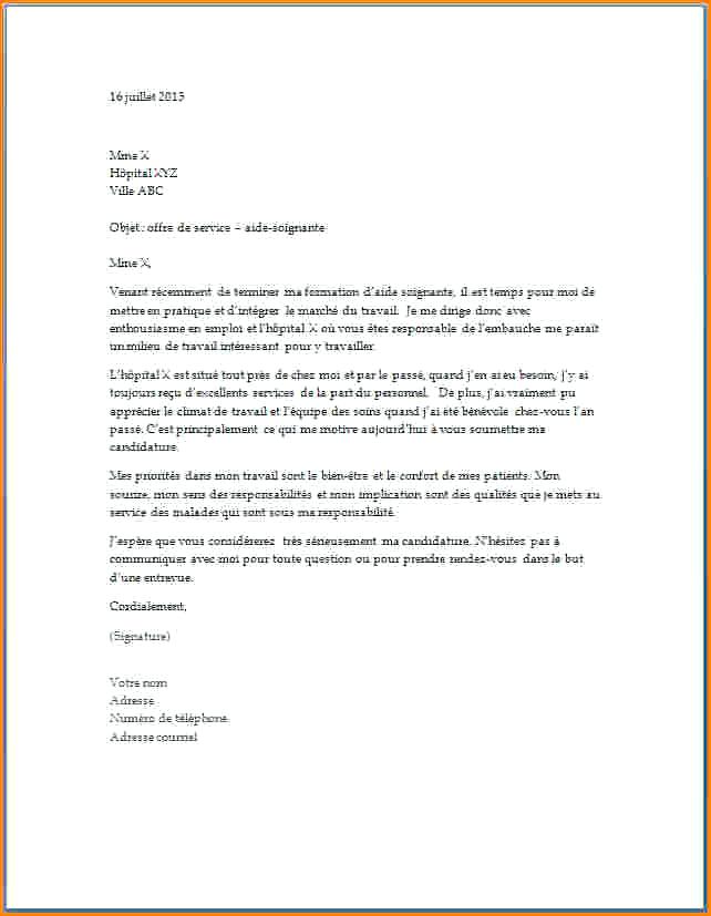 exemple de lettre de motivation pour aide a domicile