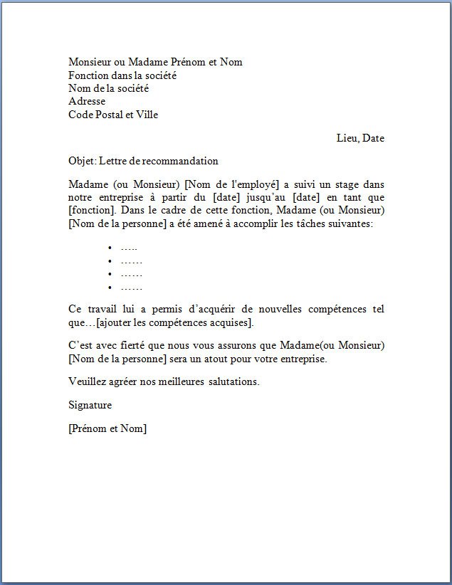 exemple de lettre de satisfaction