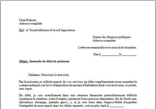 exemple de lettre dossier de surendettement