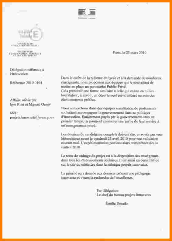 exemple de lettre officielle