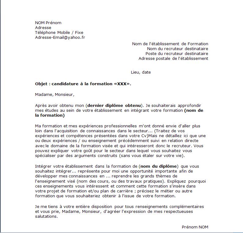 exemple de lettre type gratuit