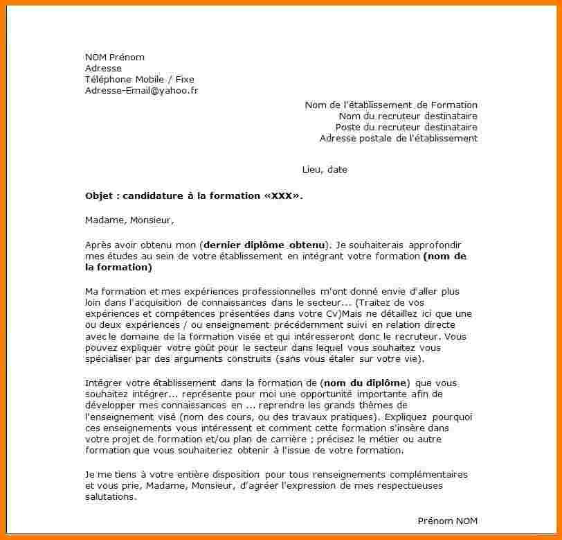 exemple de modele de lettre