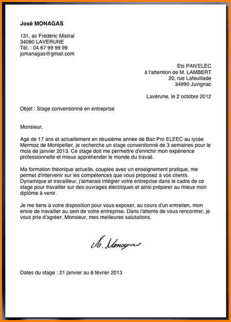 exemple de modele de lettre