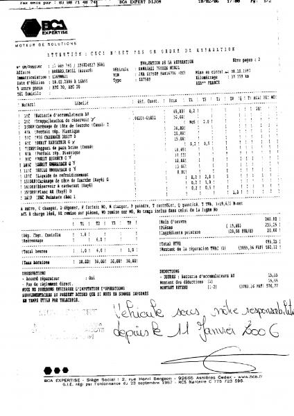 exemple de rapport d'expertise automobile