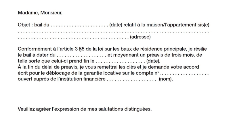exemple fin de bail