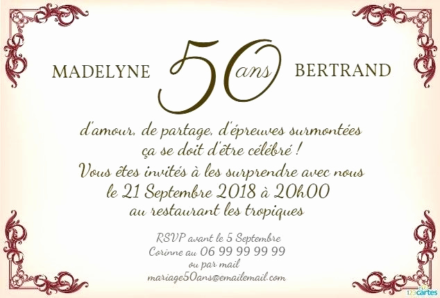 exemple invitation anniversaire mariage