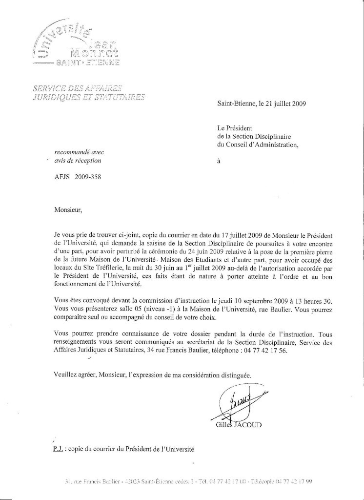 exemple lettre d'avertissement