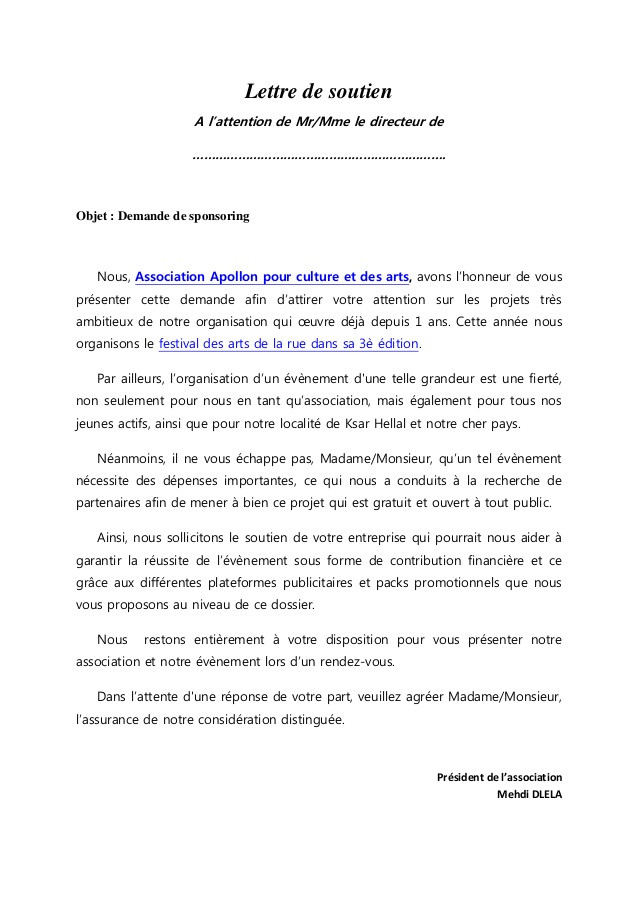 exemple lettre d'avertissement