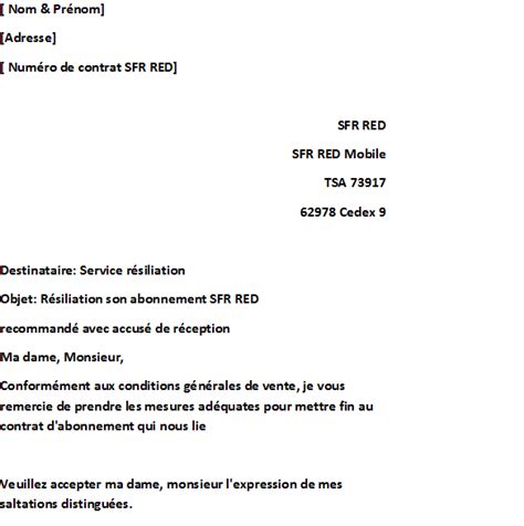 exemple lettre de resiliation sfr neufbox