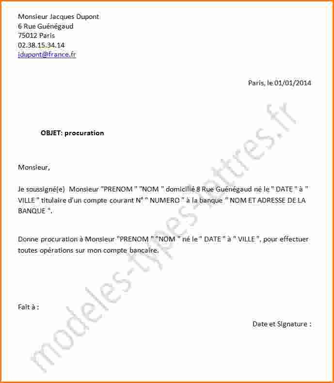 exemple lettre pouvoir
