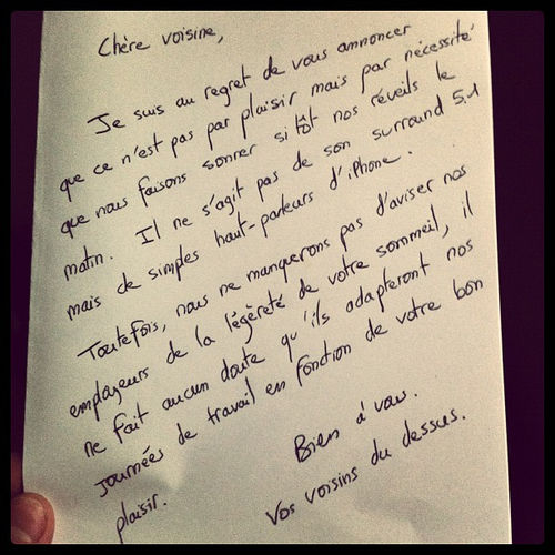 exemple mot d excuse pour les voisins