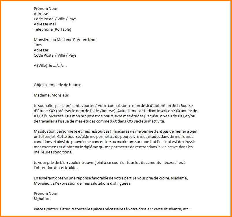 exemple type de lettre