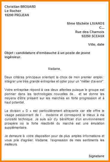 exemples de lettre de motivation candidature spontanee