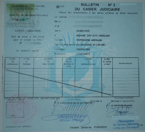 extrait casier judiciaire maroc