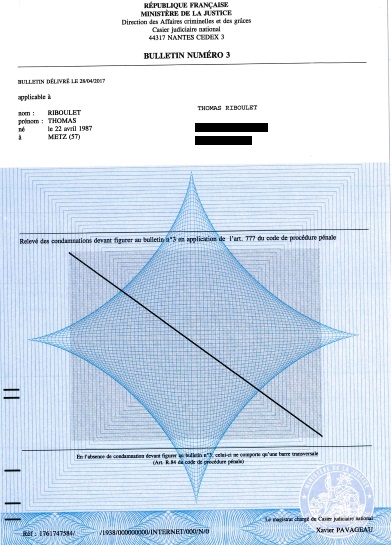 extrait de cassier judiciare