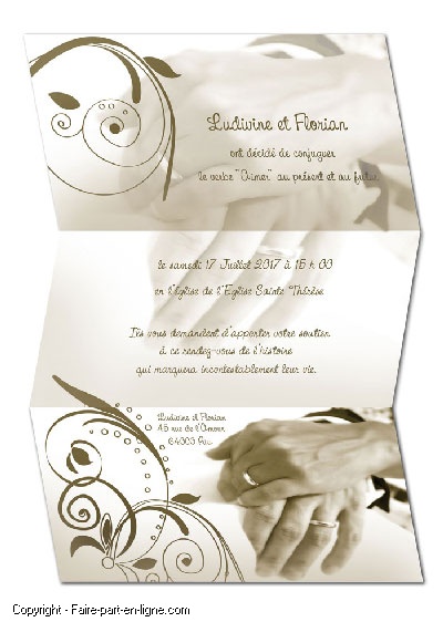 faire part gratuit pour mariage
