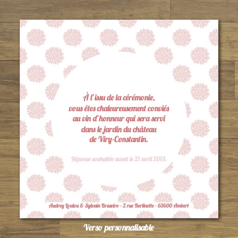 faire part mariage invitation